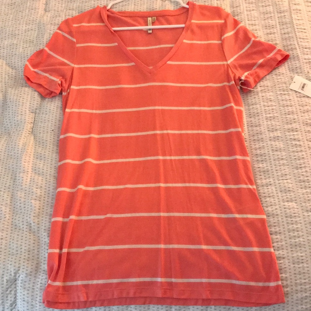 Pink & White striped Banana Republic T-shirt